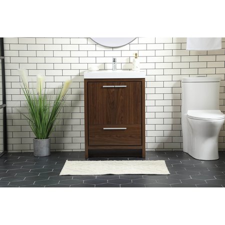 Elegant Decor 24 Inch Single Bathroom Vanity In Walnut VF46024MWT